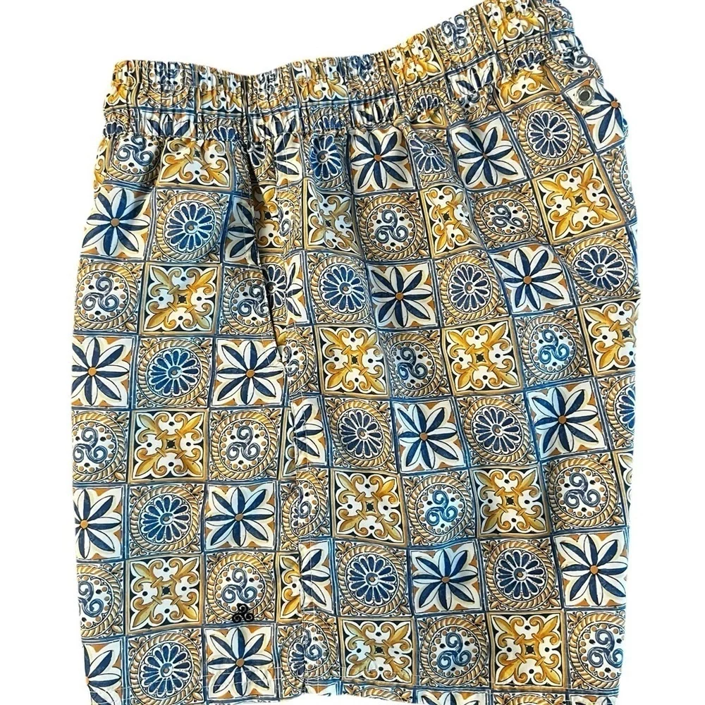 Origen Per Capri Blue & Yellow Swim Trunks Size XL NWOT